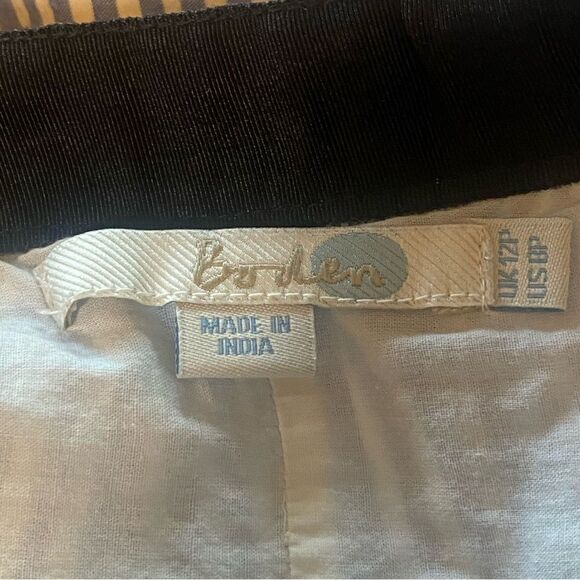 Boden Embroidered White/Blue Striped Skirt Size 8P - Picture 3 of 10